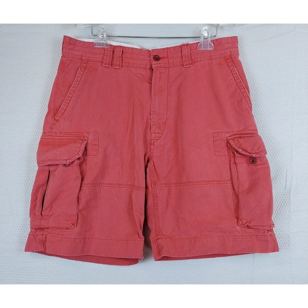 Vintage Polo Ralph Lauren Mens Cargo Shorts Pink Size‎ 35 (36x9) Chino Cotton